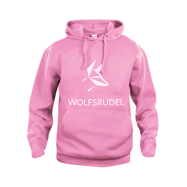 Wolfsrudel Werbeartikel Hoddie rosa